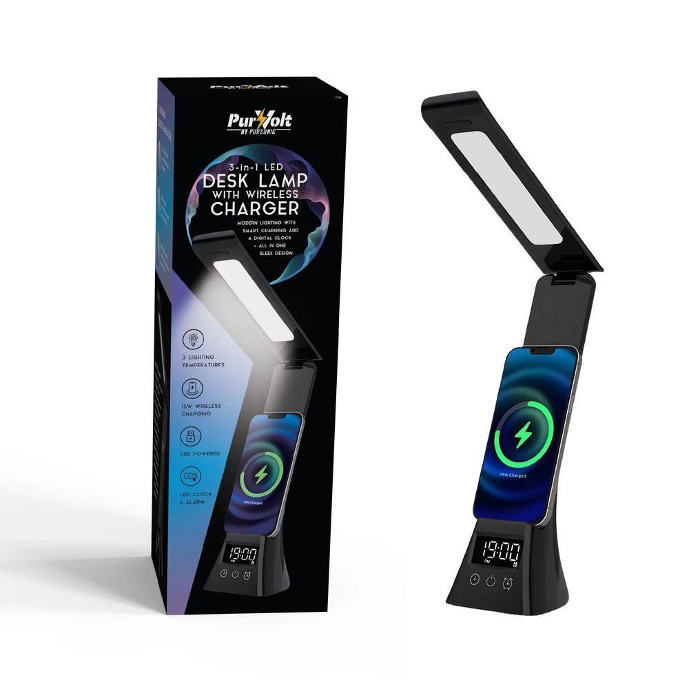 2-in-1 Charging & Illumination Set – Wireless Charging Alarm Clock Speaker + LED Desk Lamp Charger by Glow Together | Electronics ``