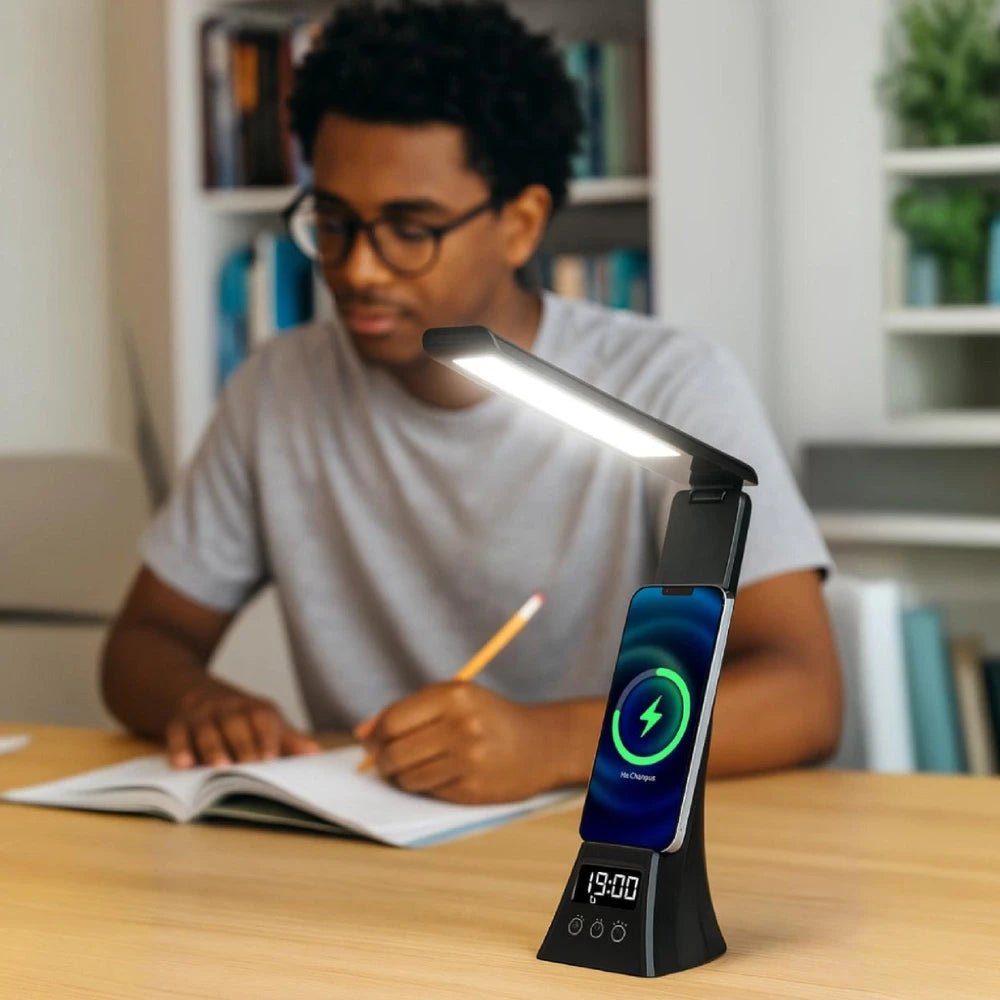 2-in-1 Charging & Illumination Set – Wireless Charging Alarm Clock Speaker + LED Desk Lamp Charger by Glow Together | Electronics ``