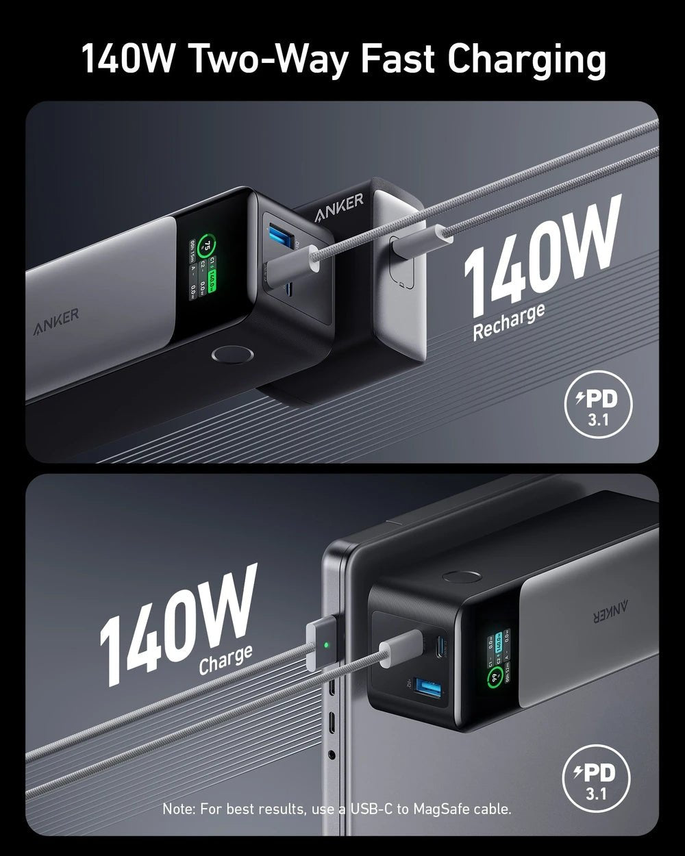 Anker 737 Power Bank (PowerCore 24K) by Glow Together | charging only ``