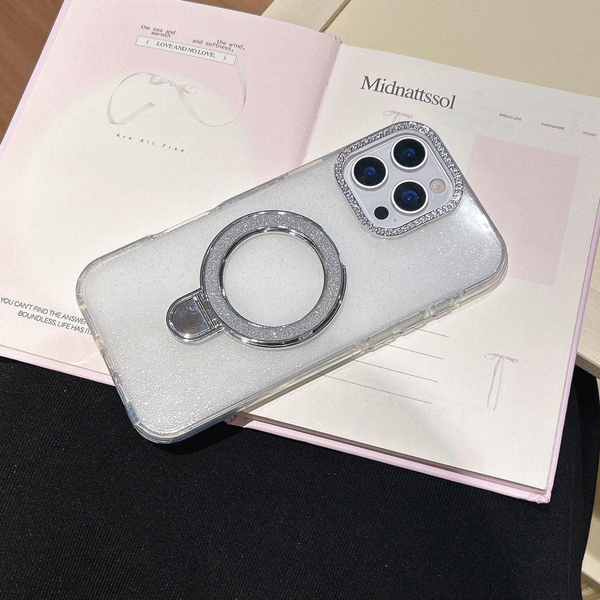 Epoxy Gradient Glitter With Rotating Bracket Mobile Phone Cases by Glow Together | phone cases ``