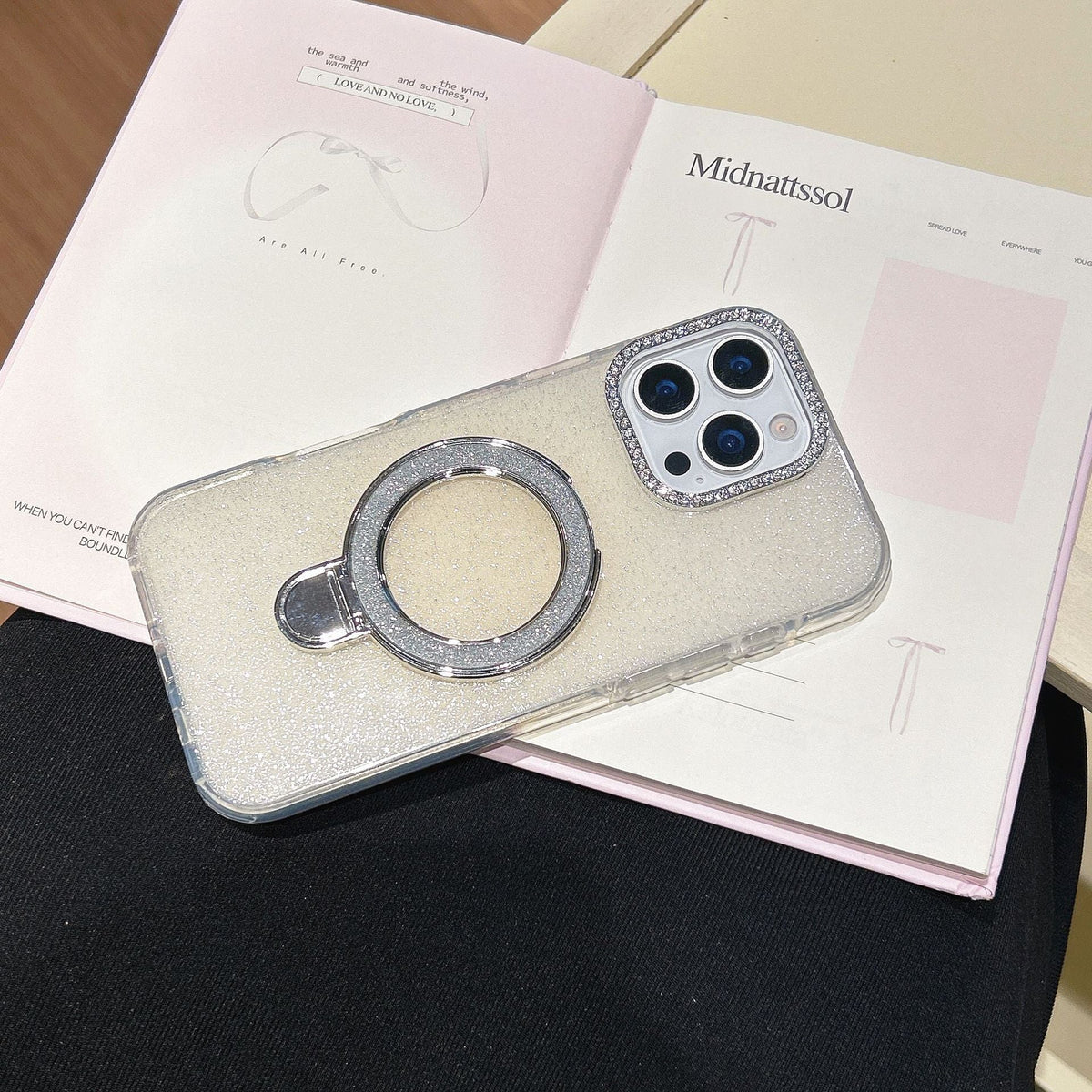 Epoxy Gradient Glitter With Rotating Bracket Mobile Phone Cases by Glow Together | phone cases ``