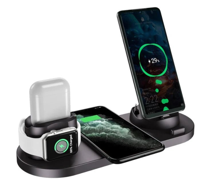 Wireless Charger For IPhone Fast Charger For Phone Fast Charging Pad For Phone Watch 6 In 1 Charging Dock Station by Glow Together | Phone Accessories ``