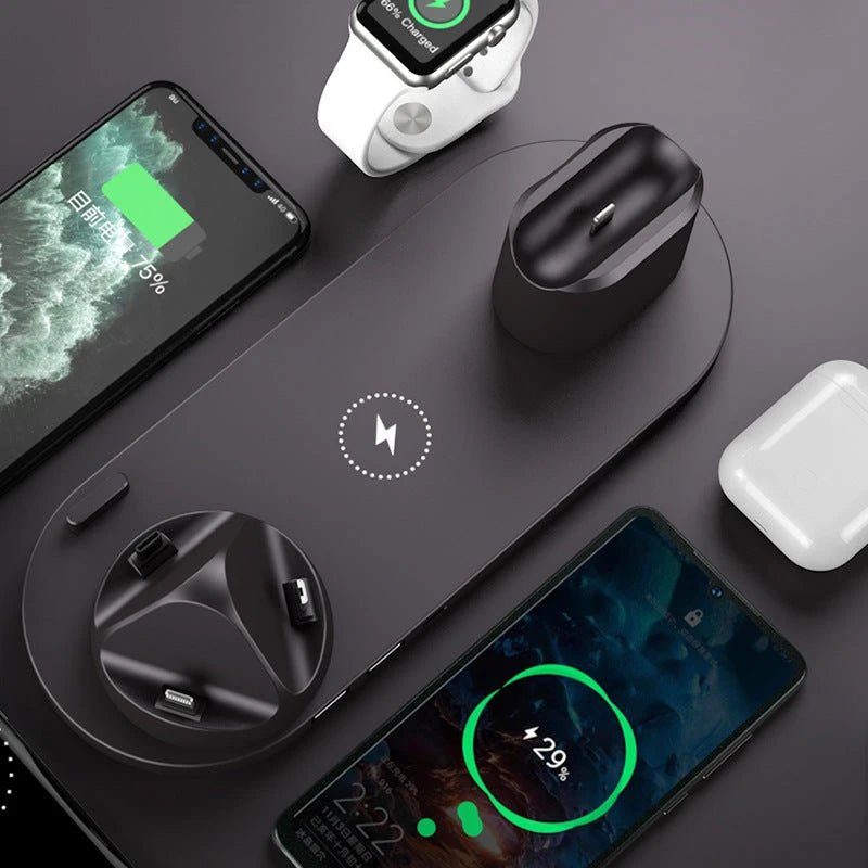 Wireless Charger For IPhone Fast Charger For Phone Fast Charging Pad For Phone Watch 6 In 1 Charging Dock Station by Glow Together | Phone Accessories ``