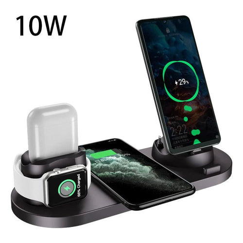 Wireless Charger For IPhone Fast Charger For Phone Fast Charging Pad For Phone Watch 6 In 1 Charging Dock Station by Glow Together | Phone Accessories ``